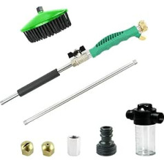 Smosyo High Pressure Water Hose High Pressure Water Nozzle Water Lance with Extendable Spring Hose High Pressure Water Hose with Nozzle Garden Hose Sprayer, Nozzle Cleaner for Car Washing