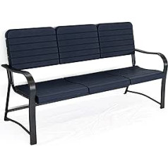 Carrington Garden Bench Weatherproof and Robust in 2 Different Sizes Size (160 cm) Dark Blue/Black