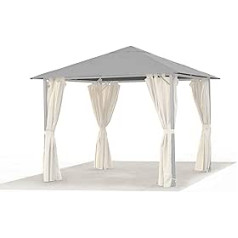 GRASEKAMP Qualität seit 1972 Replacement Roof 3 x 3 m Garden Gazebo Nice Grey Tarpaulin Cover Universal Party Tent