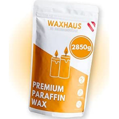 WAXHAUS Candle Wax [2850 g | White Paraffin Wax for Candles] Made in the EU Candle Wax for Pouring and as Candle Sand and Making DIY Candles - Wax for Candles, Candles Wax for Melting Light