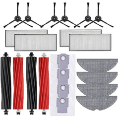 Anwor aksesuāri Roborock S8 Pro Ultra putekļsūcējam, 2 x galvenās sukas, 6 x sānu sukas, 4 x filtri, 4 x salvetes, 4 x putekļu maisiņi Roborock S8 Pro Ultra