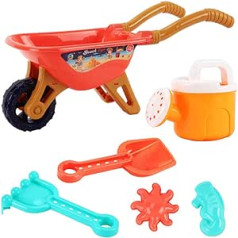 Sand Toys, 6 Pieces Kids Toy Set, Summer Beach Water Toys, Summer Wheelbarrow, Beach Parties, Beach Sand Toy Set for Toddlers Age 3, 4, 5 Years