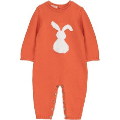 Minora - Baby knitted overalls (rabbit pattern) - romper - knitwear jumpsuit - cotton - unisex