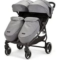 Ickle Bubba Venus Max Double Pushchair Space Grey with Black Handles