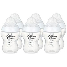 Tommee Tippee Closer to Nature 260 ml/9fl unces barošanas pudelītes, baltas