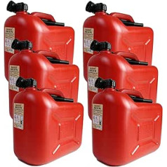 BAUPROFI Set of 6 Petrol Cans KKR 20 PE 20 Litres Red (Reserve Canister)