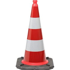 TMS PRO SHOP StVO RA 2 traffic cone, colour: reflective red / white, height: 75 cm, made of plastic, item no. 42071