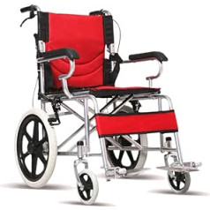 ZHI-Trolley Wheelchair Folding Portable Trolley, Elderly Trolley Travel Trolley No Need Inflatable Trolley Folding Size: 70 * 72CM (Color : Red)