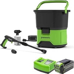 Greenworks Tools GDC40 + 01-000002927207 G40B5 Batteries, 40 V, Green, Grey, Black + Battery Quick Charger G40UC4