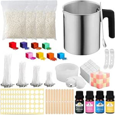 SAMISO DIY Candle Making Set, DIY Candle Making Kit for Adults, Beginners, Children with 480 g Soy Wax for Candles, Melting Pot Wax, Candle Wick, Candles DIY Set