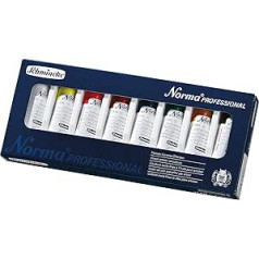 Schmincke - Norma Oil Paints Basic Assortment, 8 x 35 ml Finest Artist Colours, 71 110 097, Cardboard Set, Modern, Environmentally Responsible Oil Paint, Oil Painting