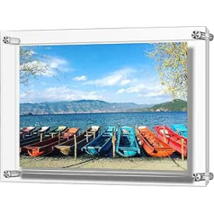 AMEITECH Acryl Wandhalter Bilderrahmen, Doppelte Panel Caurspīdīgs piekārts foto rāmis hält 43,6 x 31,5 cm Bilder, A3 Brief Größe Frame für Certificate Poster Display