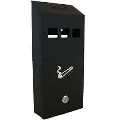 Bekingemas zizlis montiert Āra abschließbar Cigarette Bin/Aschenbecher/Pelnu tvertne/Heavy Duty Aschenbecher in 2 Slots, Schwarz