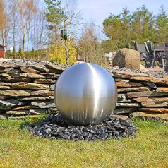 CLGarden Large Ball Made of Stainless Steel 48 cm Diameter for Garden Fountain Ball Matte Brushed Water Feature Fountain Ball Fountain
