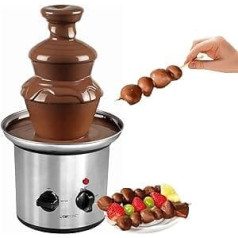 Chocolate Fountain Large for Parties Stainless Steel - Chocolate Fountain for Home Electric Chocolate 500 g - Smooth Cascades for Fruits and Pastries - Chocolate Fondue Fountain Deep Collection Tray