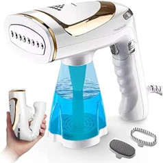 TibaGoods Steamer, Steam Straightener, Travel Steam Iron Stations, 1600 W Steam Brush, Foldable, 2 Steam Levels, 250 ml Water Tank for Travel & Home