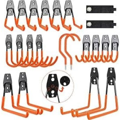 OUUTMEE Garage Wall Hooks, Wall Hooks, Tool Hooks, Heavy Duty, 22-Piece Set Load Hooks, Garage Hooks