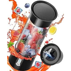 Mixer Smoothie Maker, Standmixer mit 6 Klingen, 500ml 150 W Mini Smoothie Mixer, USB Aufladbar, für Smoothies Milchshakes Saft Babynahrung, Tragbarer Mixer für den Hausgebrauch Outdoor Aktivitäten