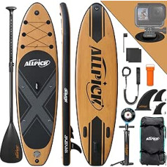 ALLPICK Premium SUP Board Set | Stand Up Paddling Board Inflatable 320 cm | With Universal Camera Mount | Complete Accessories | Boards for Children and Adults | Beginners & Advanced Users 150 kg /