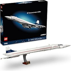 LEGO Icons 10318 Concorde (2083 gab.) Pasažieru reaktīvais lidmašīna Pasaulē slavenākais virsskaņas pasažieru lidmašīna, krāsaina