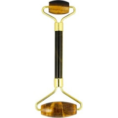 mookaitedecor Natural Tiger Eye Stone Crystal Roller Face Manual Masieris Sejas Masieris