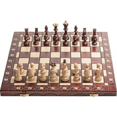 Großen Senator 41см x 41см / 16 дюймов от Holz Schachspiel. Ornamente auf Schach verbrannt Board und Schachfiguren