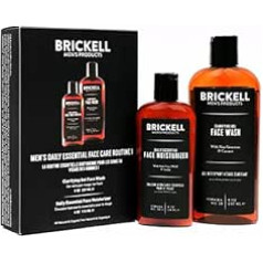 Brickell Daily Essential Face Care Routine I, vīriešiem, gēla sejas tīrīšanas līdzeklis un sejas mitrinošs losjons