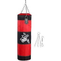 DEWIN Empty Training Boxing Hook Kick Sandbag Fight Karate Punch Punching Sandbag smilšu maiss, pieejami 4 izmēri (80 cm sarkans)