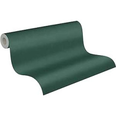 A.S. Création Casual Living 393395 Wallpaper Green Dark Green High-Quality Plain Non-Woven Wallpaper for Bedroom 10.05 m x 0.53 m Made in Germany