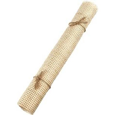 Cane Webbing Rattan Roll, 1 x 0.45 m Woven Open Rattan Wicker Natural Rattan Webbing for Caning Projects Square Hollow Rattan Webbing for DIY Cupboard Chair Furniture (Bleached)
