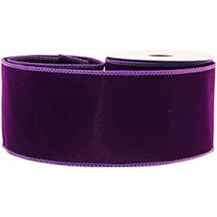 Floristikas noliktava Purple Velvet Ziemassvētku lente 63mm platums x 9 metri