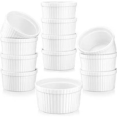 MALACASA Ramekin.dish sērijas porcelāna kastroļu trauki, kūku veidnes, bļodas, mini suflē veidnes, smalkmaizīšu formiņas, cepamās krūzes, krāsu gradients, zils, sarkans, zaļš, oranžs, krēmbalts