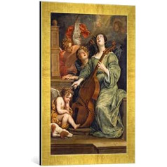 Ierāmēts attēls, autors Thomas Willeboirts Saint Cecilia, mākslas izdruka augstas kvalitātes rokām darinātā attēlu rāmī, 40 x 60 cm, Gold Raya