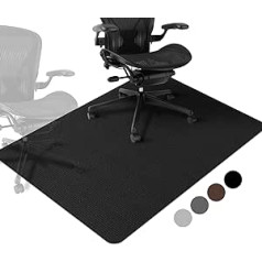 Aothia Floor Protection Mat for Hard Floors, Desk Chair Underlay, Floor Protective Mats, Gaming, Carpet Office Chair Suitable for Laminate, Parquet, Tiles (Black 90 x 140 cm)