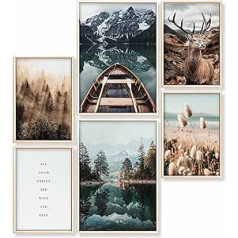 Heimlich® Premium plakātu komplekts, stilīgs komplekts ar atbilstošiem attēliem dzīvojamās istabas dekorēšanai, 2x A3 un 4x A4, apm. 30 x 40 cm un 20 x 30 cm
