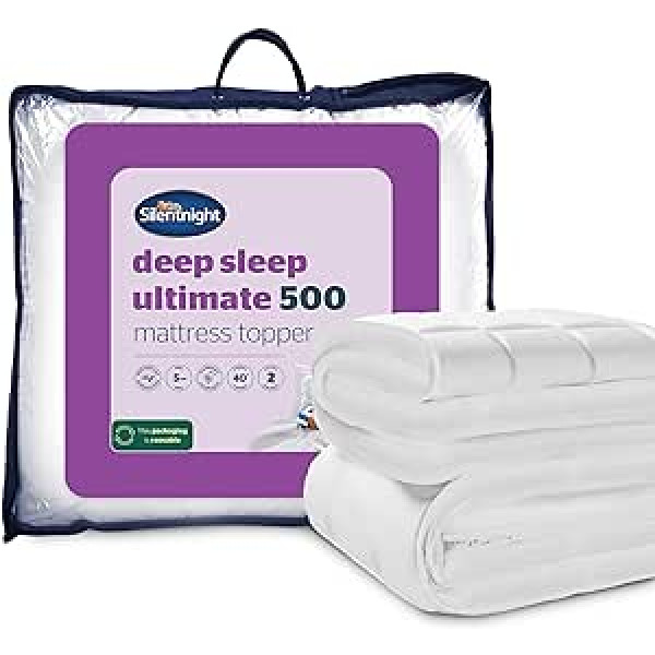 Silentnight Deep Sleep Super King virsmatracis — grezns, mīksts, 5 cm biezs virsmatrača aizsargs ar viegli pieguļošām siksnām, hipoalerģisks un mazgājams mašīnā 200 x