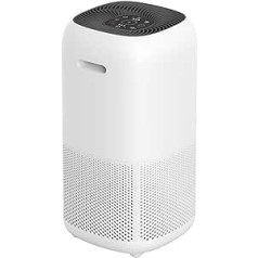 Amazon Basics — gaisa attīrītājs, CADR 400 m³/h, aptver 48 m² telpas, ar patieso HEPA filtru, noņem 99,97% alergēnu, putekļus, dūmus, ziedputekšņus, inteliģento gaisa kvalitātes sensoru, ES kontaktdakšu, baltu