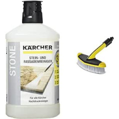 Kärcher akmens un fasādes tīrīšanas līdzeklis 3-in-1 (1L) un WB 60 mīksta mazgāšanas birste lielu platību tīrīšanai (atbilst Kärcher augstspiediena mazgātājiem K 2 līdz K 7)