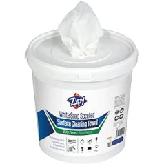 ZIPY Surface Cleaner, Stain Remover, Fragranced, Traceless - Bucket Wet Wipes, 20 x 25 cm - XL (White Soap - 200 Pieces)