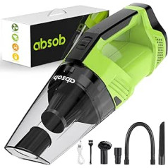 abosb Handheld Vacuum Cleaner Battery, 3-in-1 Car Vacuum Cleaner with Storage Bag, Wireless Car Vacuum Cleaner with Washable HEPA Filter, Handheld Vacuum Cleaner for Car, Home, Pet Hair et (DE103-Z04)