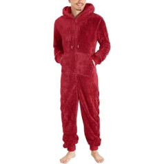 DondPO Men's Onesie, Warm Funny Blanket Fluffy Costumes Pajamas Men's Long Flannel Stitch Sleepwear Jumpsuit Winter Cuddly Fleece One-Piece Pajamas Cuddly