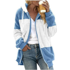 Cubinest Women's Fleece Jacket - Loose with Hood Teddy Costume Jacket Transition Jacket Fluffy Stitch Oversize Plush Jacket Fleece Jacket Lined Outdoor Long Sleeve Winter Warm Jacket Teddy Jacket