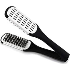 Ccbeauty Boar Bristle Clamp Hair Brush Hair Straightener Clip Comb Hair Detangling Brush Hair Styling Tool Double Sided Brush for Hair