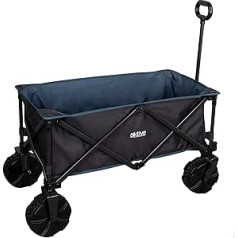 AKTIVE 62620 Folding Transport Trolley 91 x 49 x 99 cm, Beach, Camping, Garden, Large Allrounder Wheels, Special Width, Adjustable Handle, Trolley for Parasols and Chairs