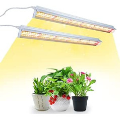 2 x T5 augu lampa LED, 42 cm pilna spektra augšanas lampa iekštelpu augiem, 660 nm / 3000 K / 5000 K augu gaisma ar atstarotāju / margrietiņu ķēdi sējai, siltumnīcai, audzēšanas plauktiem