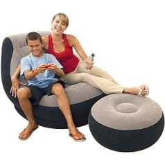 Intex piepūšamās mēbeles Ultra Lounge, vinils, pelēks, 102 x 137 x 79 cm / Ø 64 x 28 cm