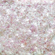 Christmas Artificial Snow, Glitter Fake Snow Decoration Craft Snow Artificial PET Flakes Powder Filling Material for Christmas Party Decoration, 150 g, AB Colour