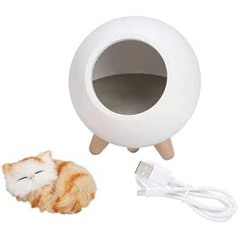 TOPINCN Cute Cat Night Light Little Pet House LED Night Lamp Bedroom Lighting Atmosphere Lamp Home Office Bedroom Room (White)