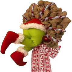 GMWD Like the Christmas Thief Stole Burlap Garland, Exquisite Santa Wreath, Funny Christmas Decoration, Garlands for Windows in Living Room