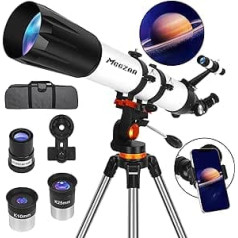 MEEZAA Teleskops Astronomy Adult Profesionāls 90 mm apertūra 800 mm Astronomiskais refraktors teleskops bērniem Iesācējiem Teleskops iesācējiem Mēness un ainavas novērošanai